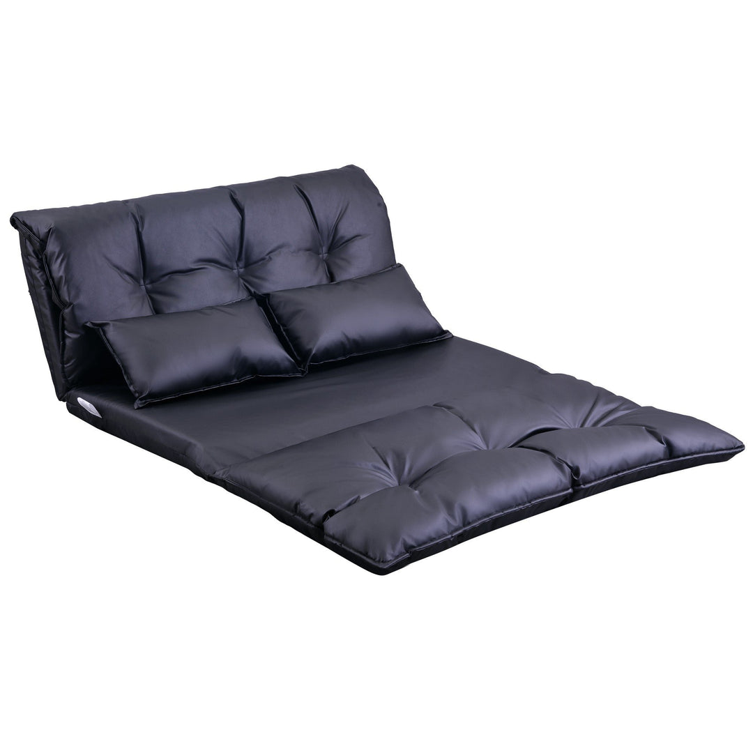 Orisfur. Lazy Sofa Adjustable Folding Futon Sofa Video Gaming Sofa with Two Pillows Image 9