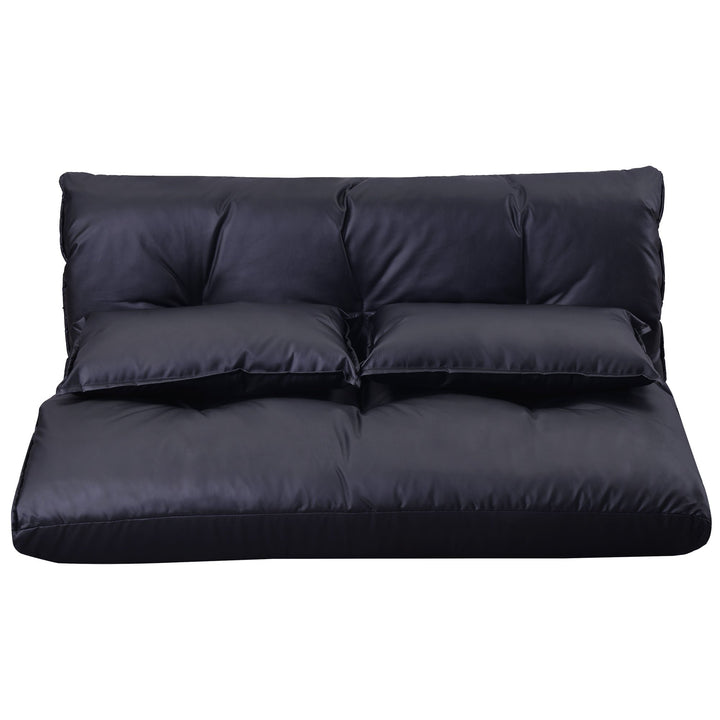 Orisfur. Lazy Sofa Adjustable Folding Futon Sofa Video Gaming Sofa with Two Pillows Image 10