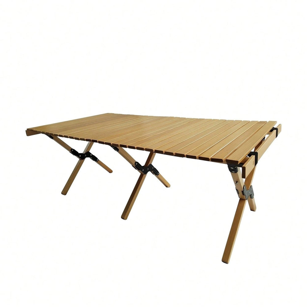 Multi-Function Wooden Foldable Portable Patio Dining Table, Indoor And Outdoor Universal Image 2