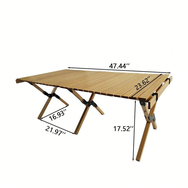 Multi-Function Wooden Foldable Portable Patio Dining Table, Indoor And Outdoor Universal Image 4