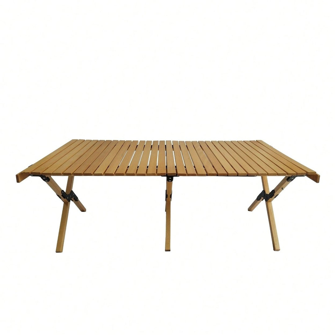 Multi-Function Wooden Foldable Portable Patio Dining Table, Indoor And Outdoor Universal Image 6