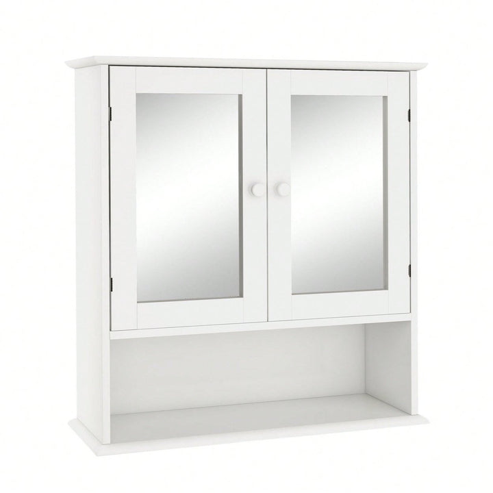 Multipurpose Wall Cabinet With Mirror: Modern Design, Space-Saving, Adjustable Shelves, And Easy Assembly Image 1