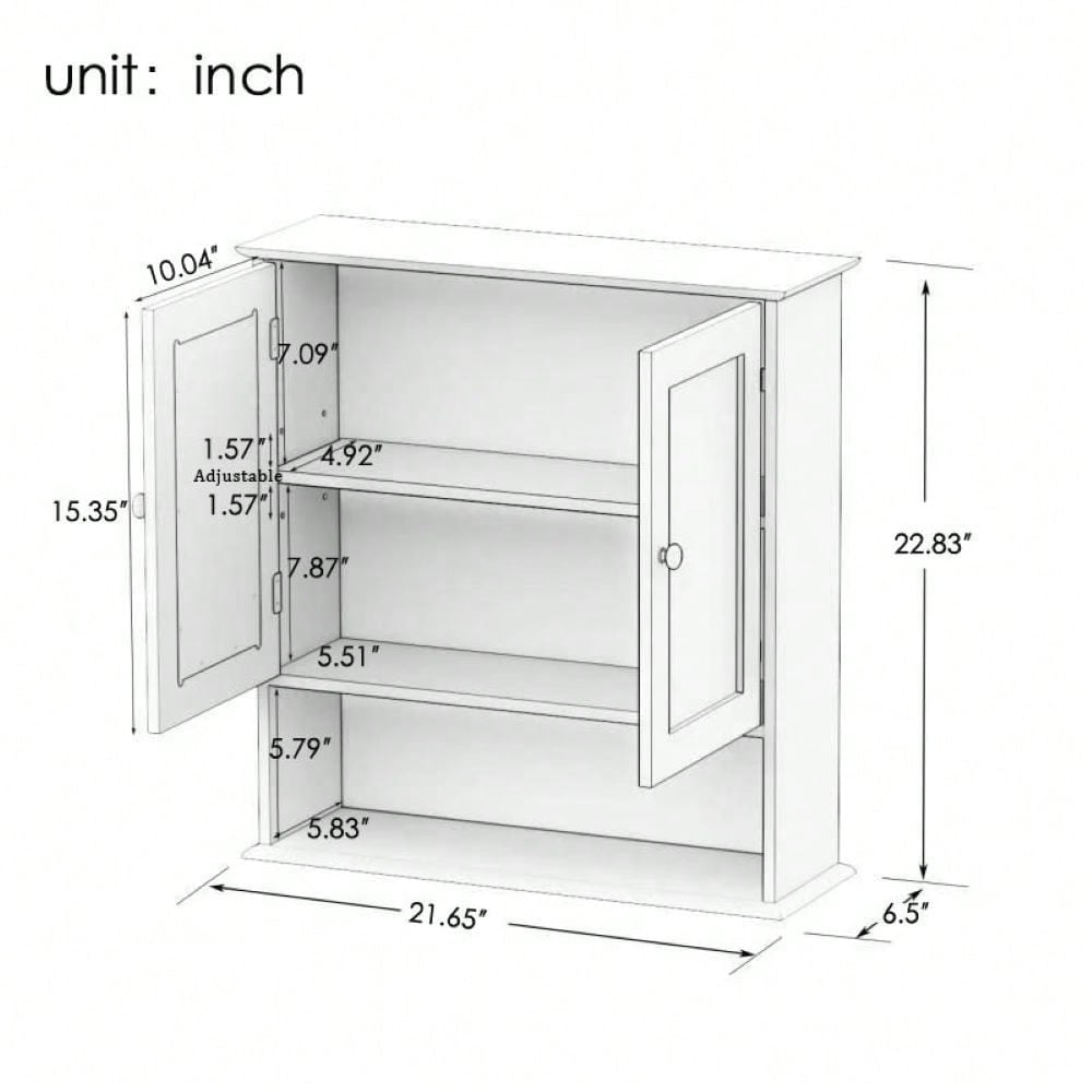 Multipurpose Wall Cabinet With Mirror: Modern Design, Space-Saving, Adjustable Shelves, And Easy Assembly Image 3