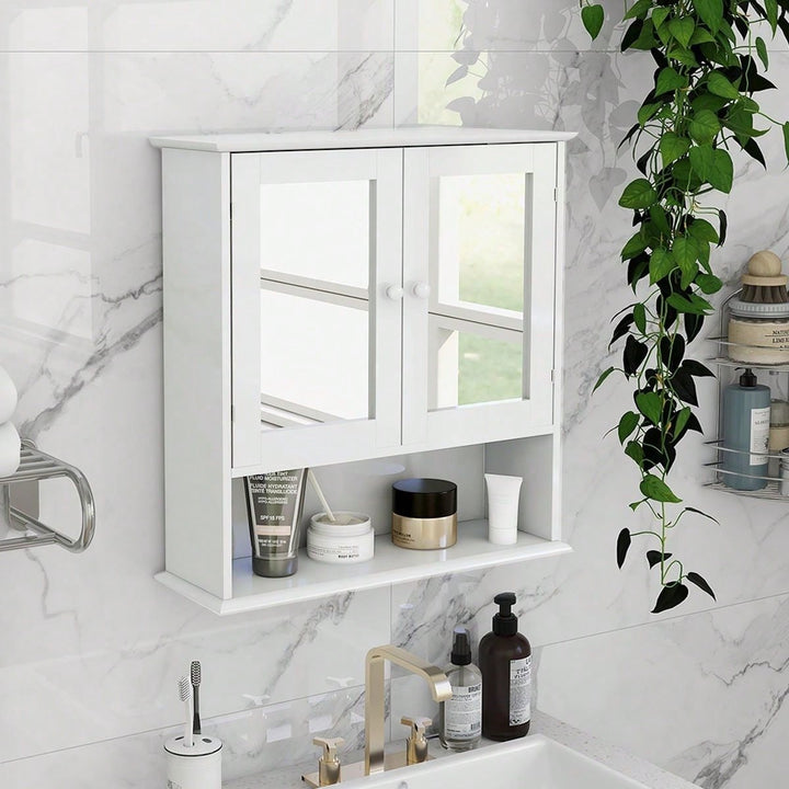 Multipurpose Wall Cabinet With Mirror: Modern Design, Space-Saving, Adjustable Shelves, And Easy Assembly Image 5