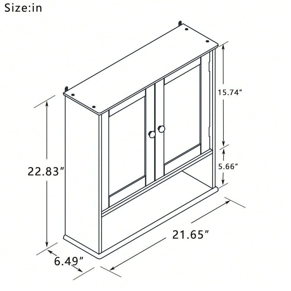 Multipurpose Wall Cabinet With Mirror: Modern Design, Space-Saving, Adjustable Shelves, And Easy Assembly Image 6