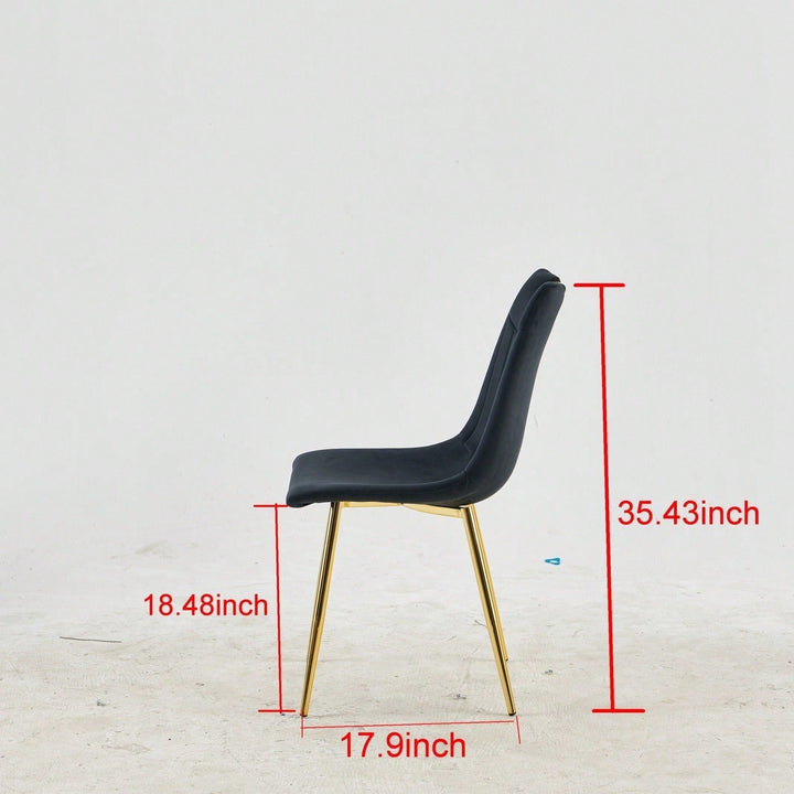 Modern Velvet Dining Chairs Set of 4 with Gold Legs Stylish Upholstered Seats for Living Room Bedroom Office Easy Image 5