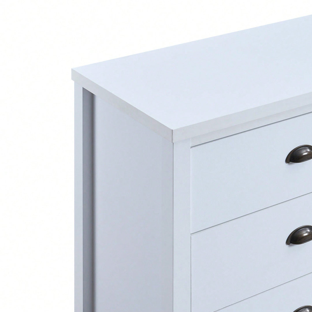 Modern White 6 Drawer Dresser with Interlock Feature Easy Assembly Stylish Storage Solution for Bedroom and Closet Image 6