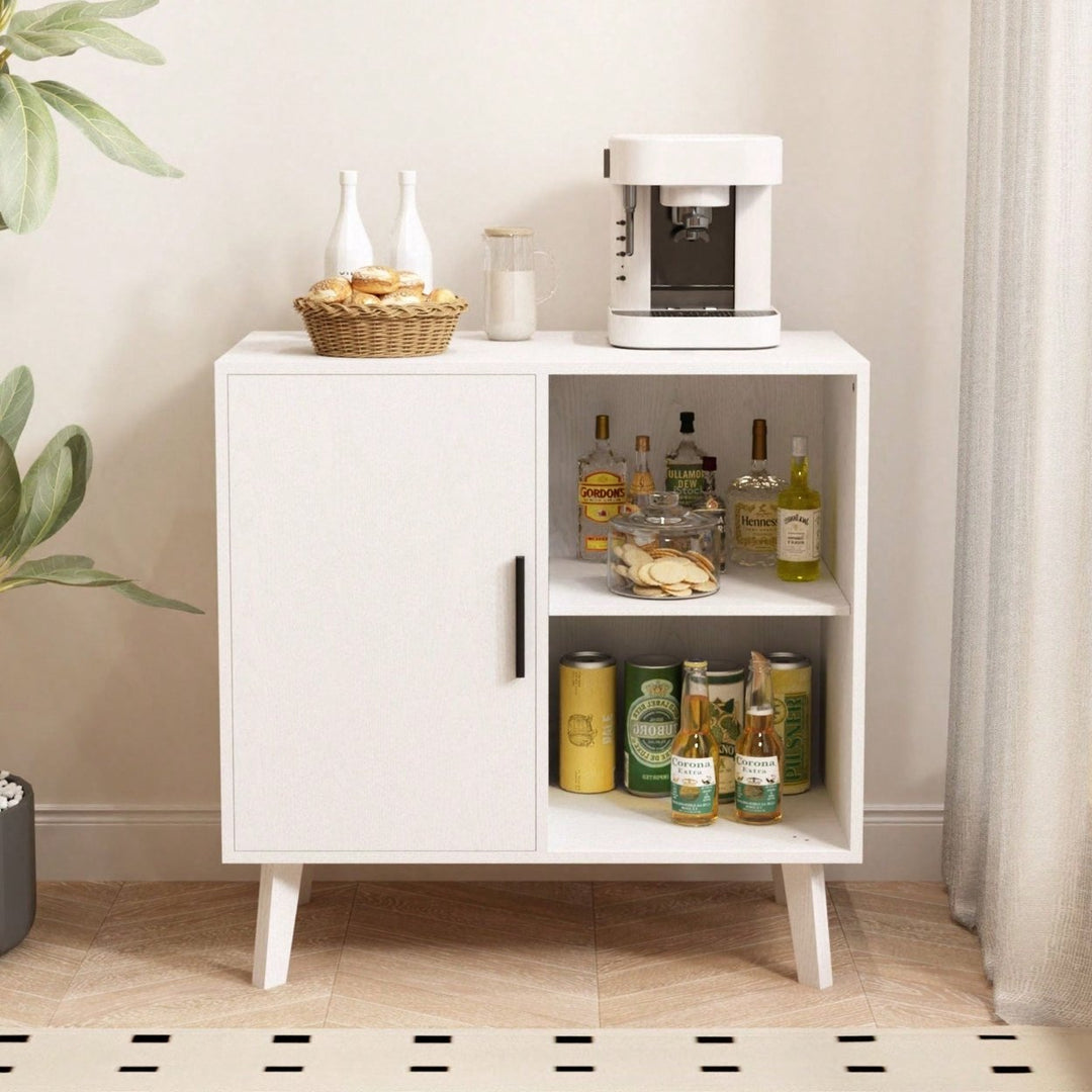 Modern Wood Storage Cabinet Buffet Sideboard with Doors and Shelves for Living Room Bedroom Kitchen Hallway Image 1