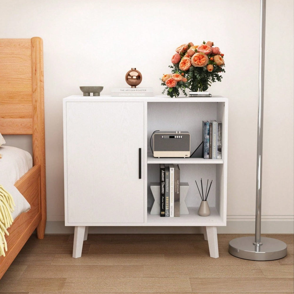 Modern Wood Storage Cabinet Buffet Sideboard with Doors and Shelves for Living Room Bedroom Kitchen Hallway Image 2