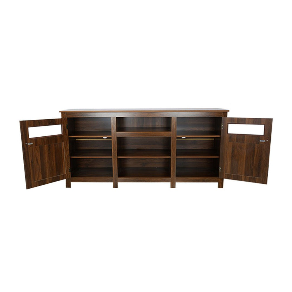 Modern Wooden Living Room Storage Cabinet with Shelves and Display for Kitchen and Dining Image 2