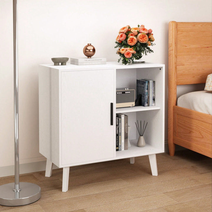 Modern Wood Storage Cabinet Buffet Sideboard with Doors and Shelves for Living Room Bedroom Kitchen Hallway Image 6