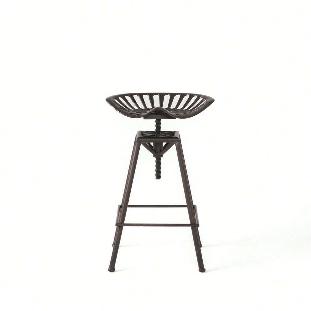 Rustic Farmhouse Barstool With Backrest For Kitchen And Dining Room Settings Image 1