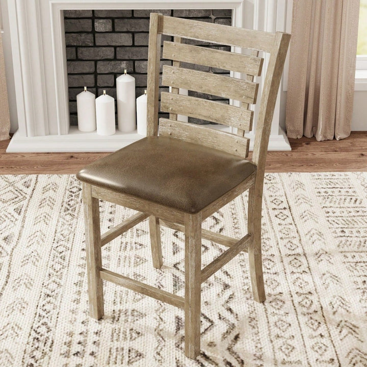 Rustic Farmhouse Dining Counter Chairs (Set Of 2) Image 1