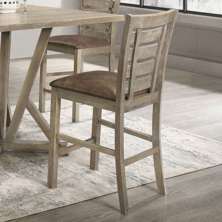 Rustic Farmhouse Dining Counter Chairs (Set Of 2) Image 3