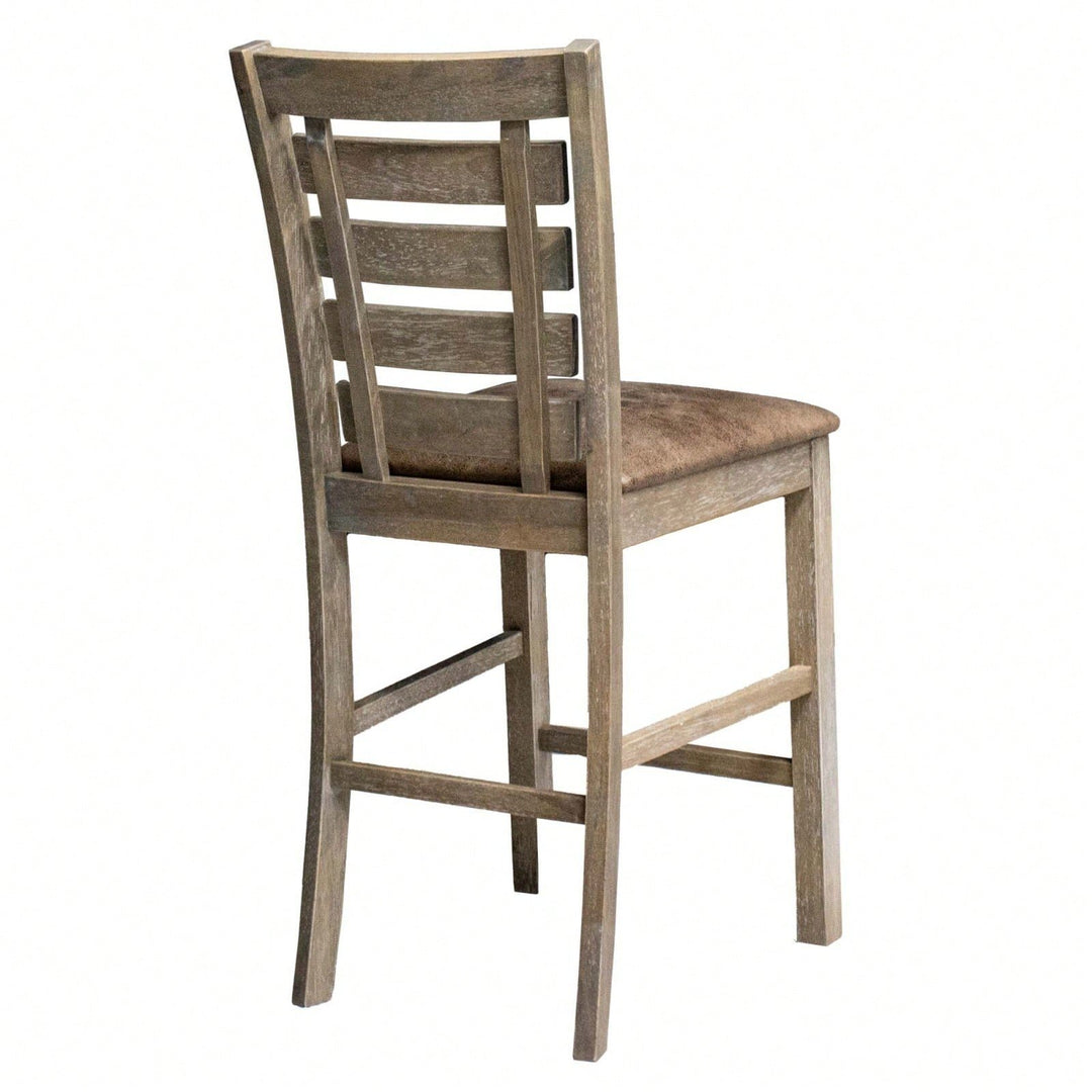 Rustic Farmhouse Dining Counter Chairs (Set Of 2) Image 4