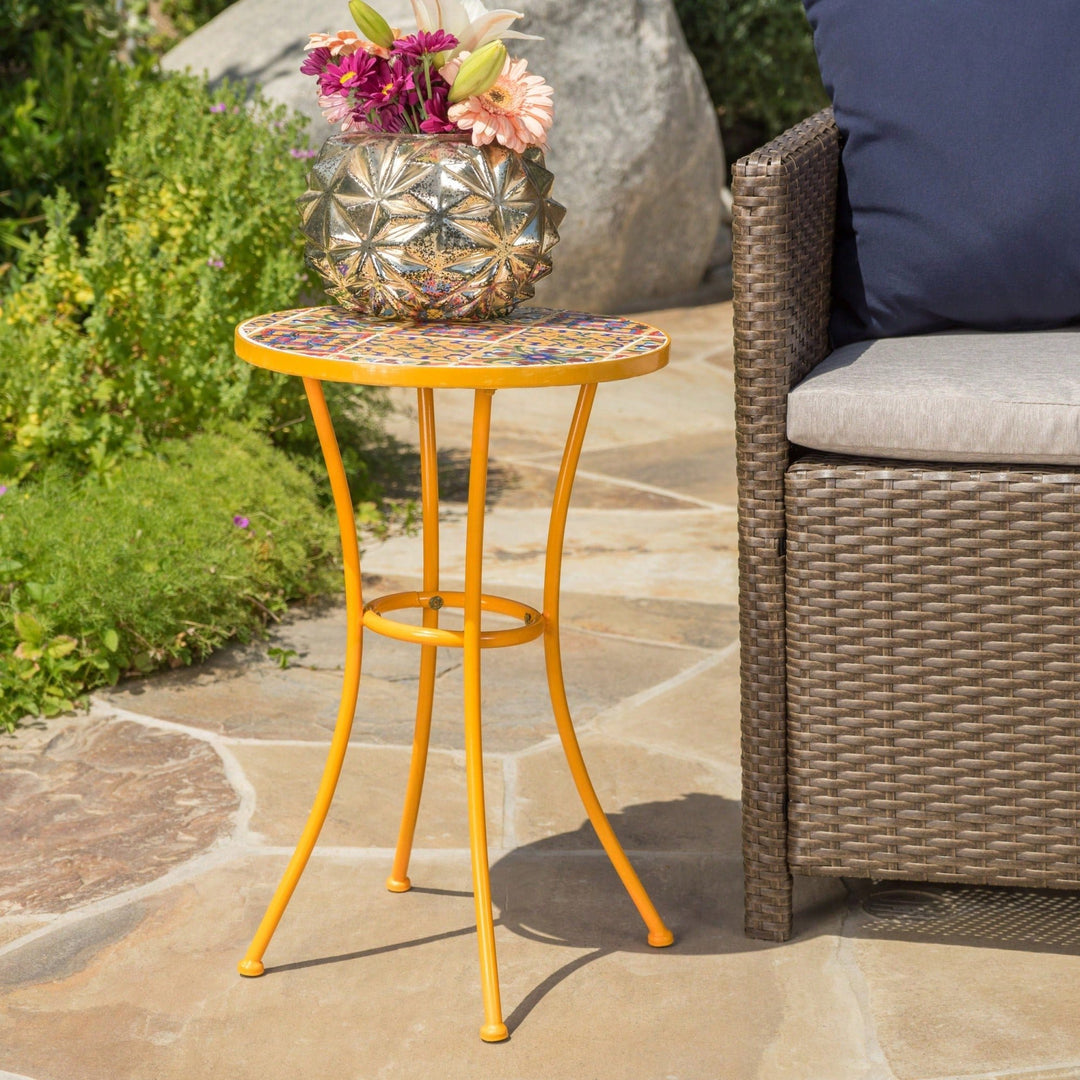 Rustic Farmhouse Style End Table With Storage Shelf And Natural Wood Finish Image 6