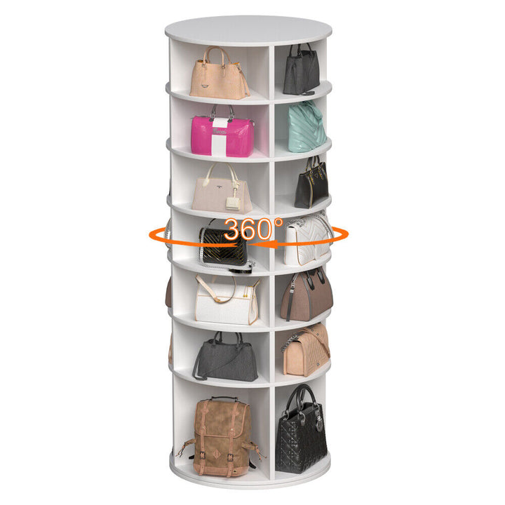 Rotating Shoe Rack Tower, 7-Tier Spinning Shoe Rack, 360 Revolve Shoe Organizer Image 3