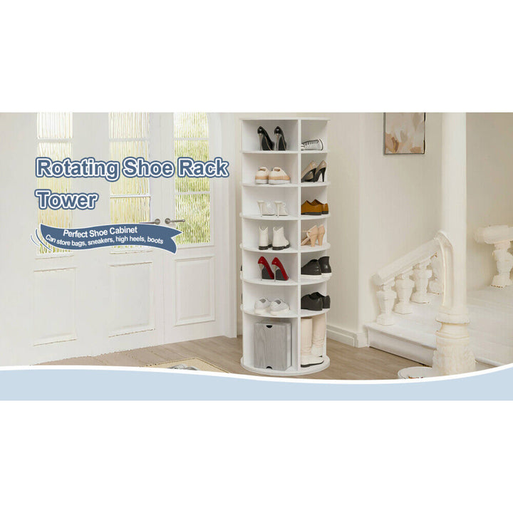 Rotating Shoe Rack Tower, 7-Tier Spinning Shoe Rack, 360 Revolve Shoe Organizer Image 12