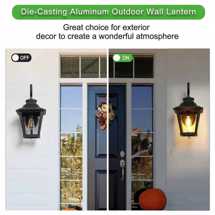 Rust-Proof Retro Outdoor Wall Sconce with Clear Glass - Weather Resistant Farmhouse Design for Patios E26 Base 100W Bulb Image 6