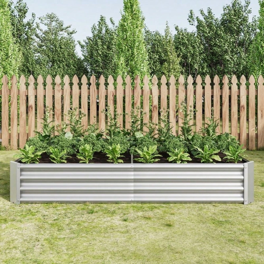 Raised Garden Bed Outdoor, 6x3x1ft, Metal Raised Rectangle Planter Beds For Plants, Vegetables, And Flowers Image 1