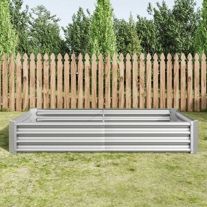 Raised Garden Bed Outdoor, 6x3x1ft, Metal Raised Rectangle Planter Beds For Plants, Vegetables, And Flowers Image 3