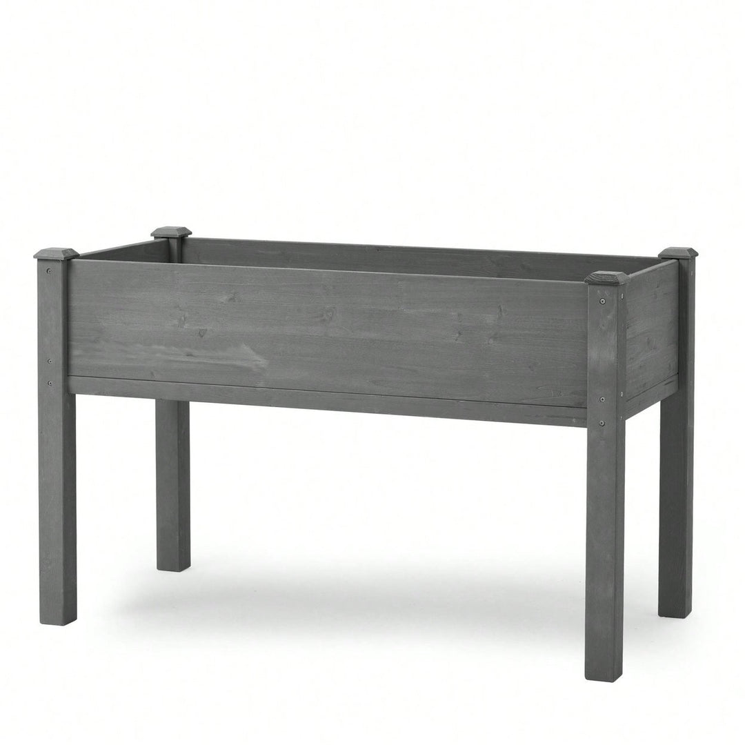 Raised Garden Bed With Legs: Elevated Wooden Planter Box For Outdoor Plants. Image 1