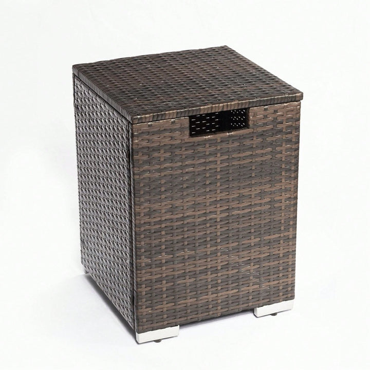 Rattan Gas Tank Cover With Storage Rack: Waterproof, Stylish, Durable - Brown Image 1