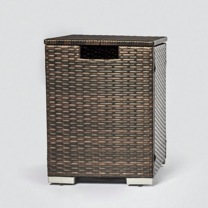 Rattan Gas Tank Cover With Storage Rack: Waterproof, Stylish, Durable - Brown Image 2