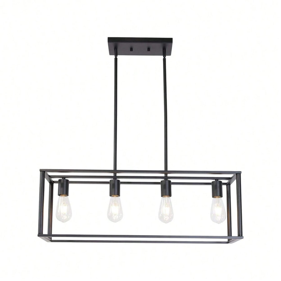 Rectangular Chandelier 4 Lights Image 1