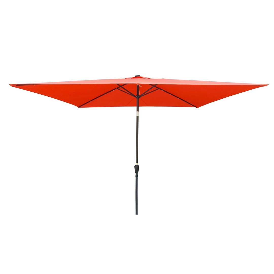 Rectangular 10x6.5ft Solar LED Patio Umbrella with Crank and Tilt for Garden, Backyard and Pool Use Image 4