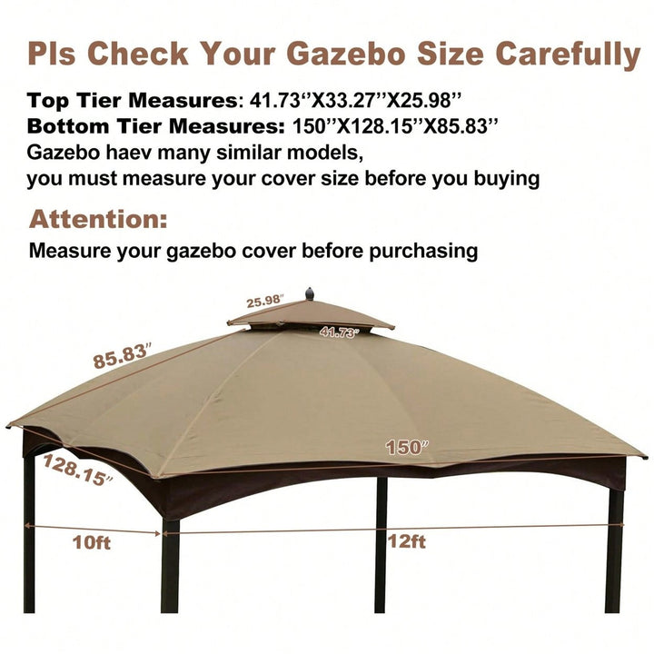 Replacement Canopy Top For 10x12 Ft Heavy Duty Gazebo With Air Vent Waterproof UV Protection Image 5