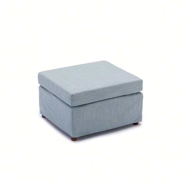 Single Movable Ottoman For Modular Sectional Sofa Couch,Cushion Covers Removable And Washable Image 2