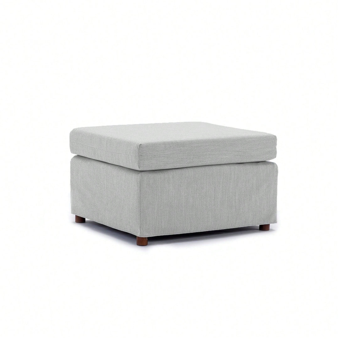 Single Movable Ottoman For Modular Sectional Sofa Couch,Cushion Covers Removable And Washable Image 4