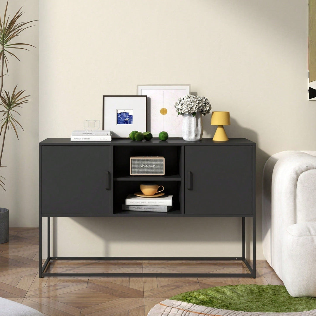 Sleek Modern Sideboard Buffet Cabinet with Ample Storage Anti-Tilt Design Elegant Handles Silent Magnetic Closure Image 2