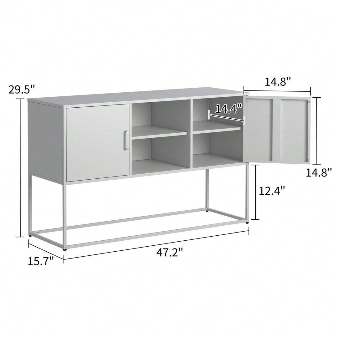 Sleek Modern Sideboard Buffet Cabinet with Ample Storage Anti-Tilt Design Elegant Handles Silent Magnetic Closure Image 6