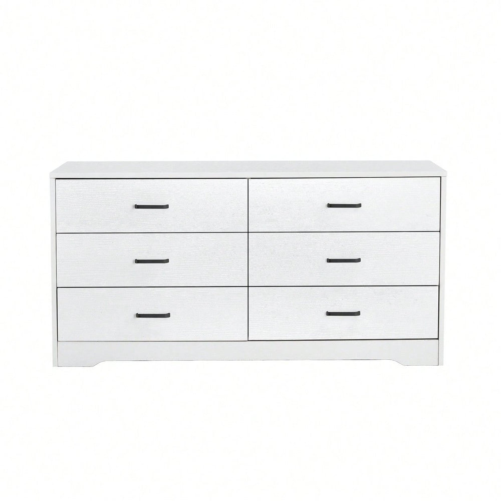 Sturdy 6-Drawer Dresser for Nursery or Bedroom Easy-Clean Finish Spacious Storage for Clothing and Linens Image 2