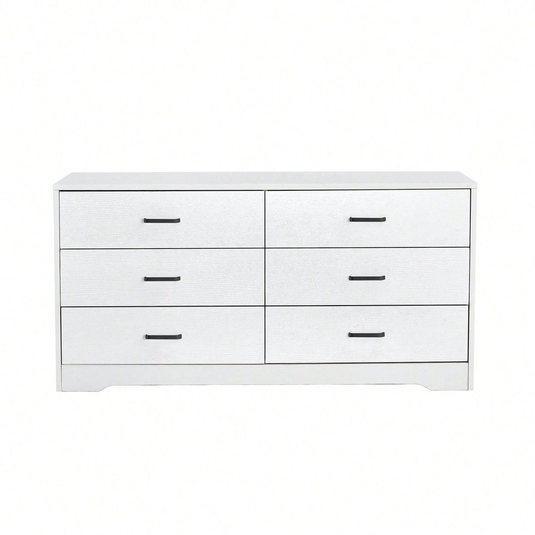 Sturdy 6-Drawer Dresser for Nursery or Bedroom Easy-Clean Finish Spacious Storage for Clothing and Linens Image 2