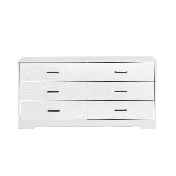 Sturdy 6-Drawer Dresser for Nursery or Bedroom Easy-Clean Finish Spacious Storage for Clothing and Linens Image 2