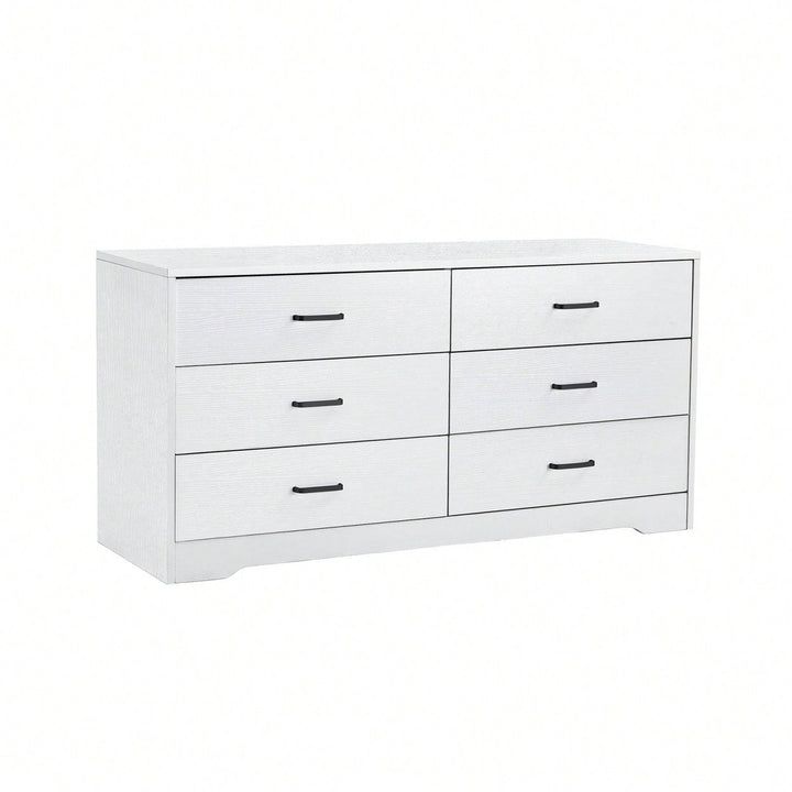 Sturdy 6-Drawer Dresser for Nursery or Bedroom Easy-Clean Finish Spacious Storage for Clothing and Linens Image 9