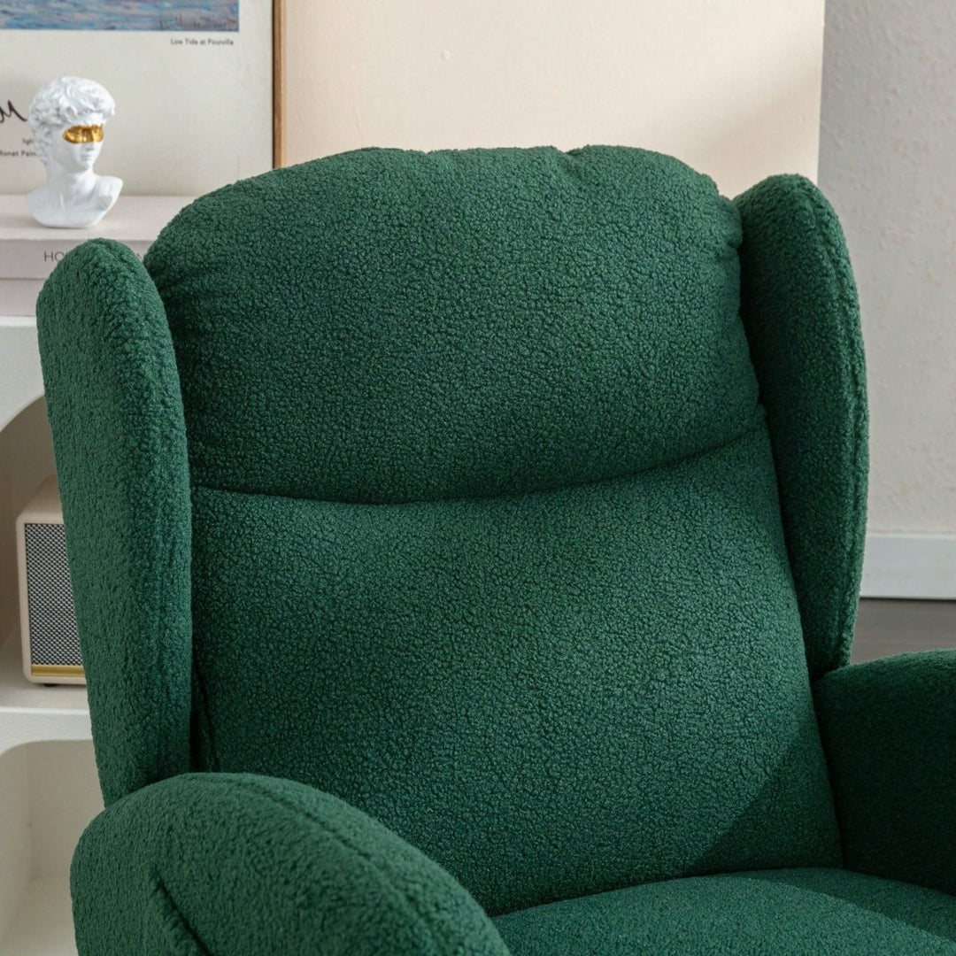 Teddy Fabric Rocking Chair With Packet Wood Legs Image 8