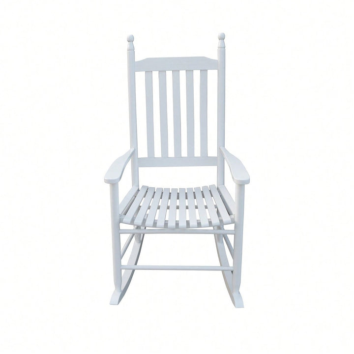 Solid Hardwood Outdoor Bench with Wide Seat and Sturdy Slatted Back for Balcony Porch Comfort Easy Assembly Image 4