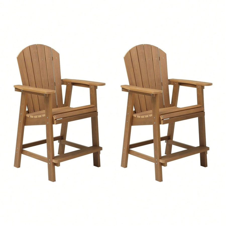 Set Of 2 Hips Bar Chairs With Armrests, Outdoor Patio Bar Chairs Image 1