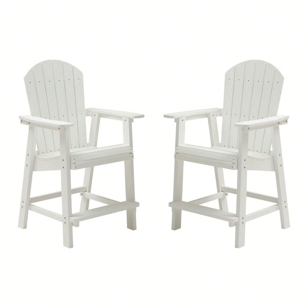 Set Of 2 Hips Bar Chairs With Armrests, Outdoor Patio Bar Chairs Image 2