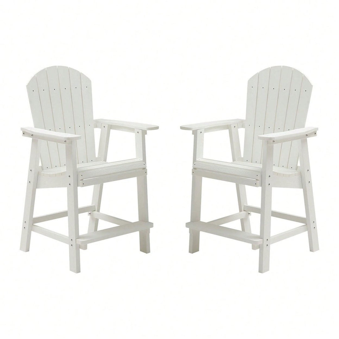 Set Of 2 Hips Bar Chairs With Armrests, Outdoor Patio Bar Chairs Image 2