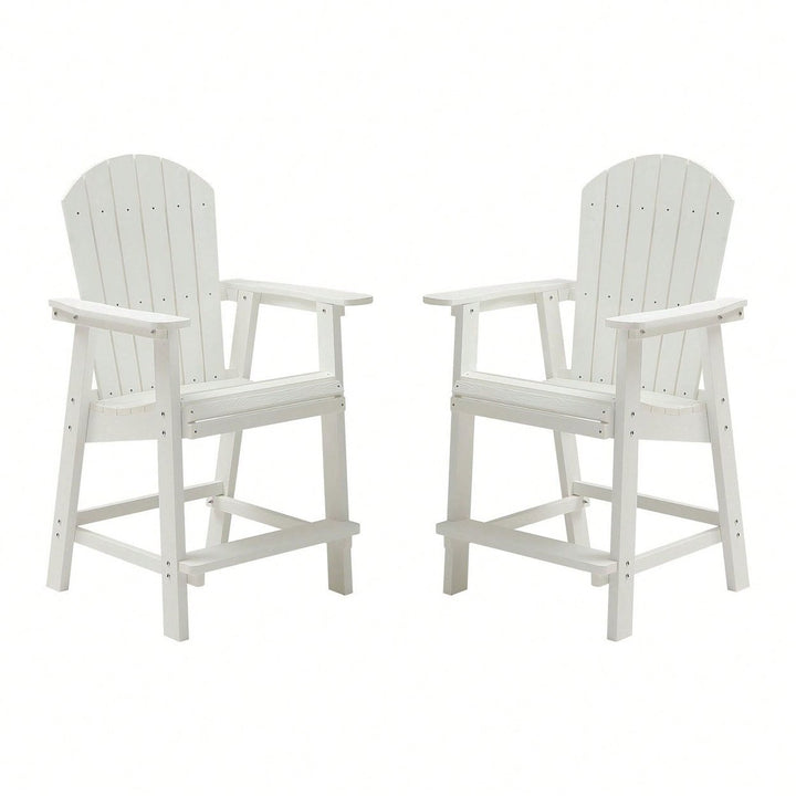 Set Of 2 Hips Bar Chairs With Armrests, Outdoor Patio Bar Chairs Image 2