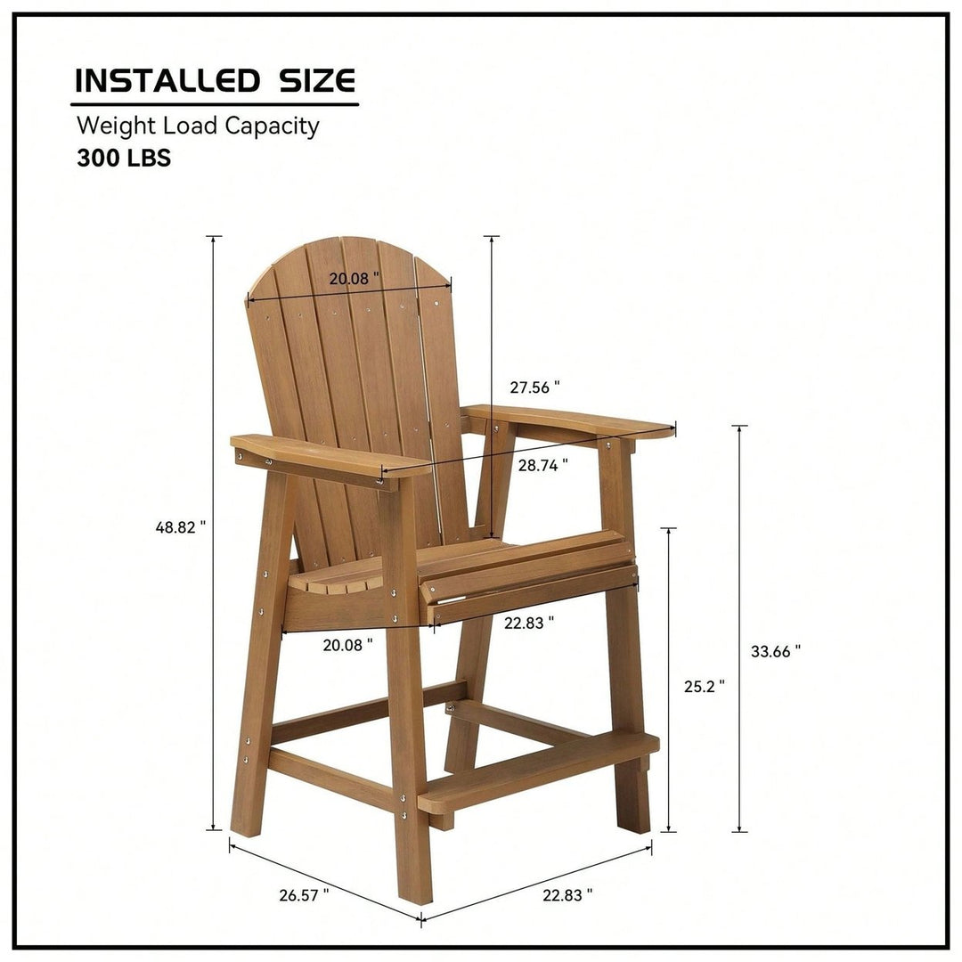 Set Of 2 Hips Bar Chairs With Armrests, Outdoor Patio Bar Chairs Image 4