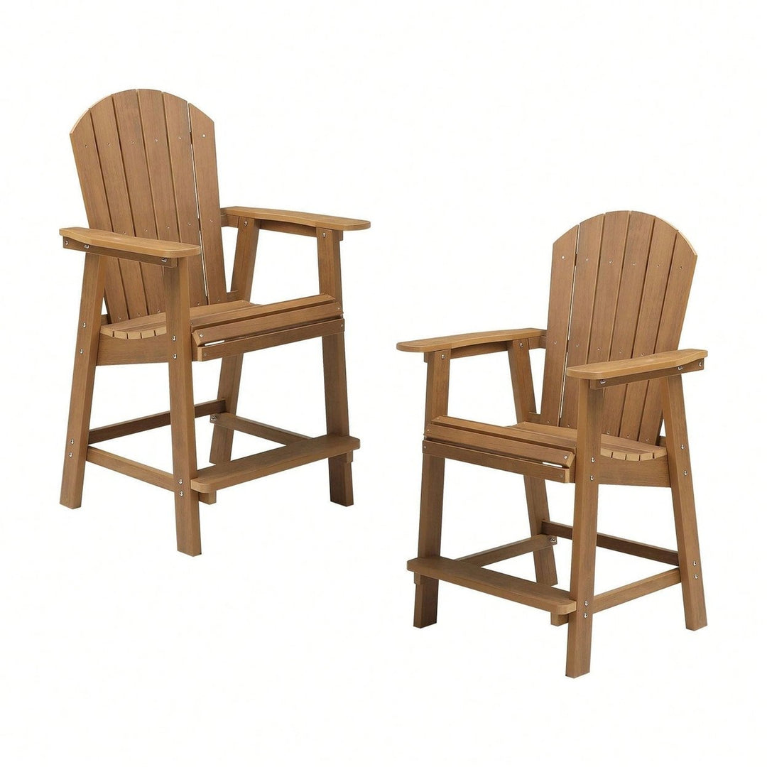 Set Of 2 Hips Bar Chairs With Armrests, Outdoor Patio Bar Chairs Image 6