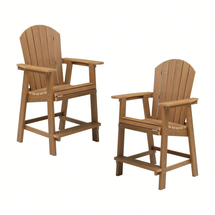 Set Of 2 Hips Bar Chairs With Armrests, Outdoor Patio Bar Chairs Image 6