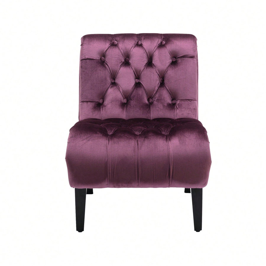 Stylish Velvet Accent Chair with Foam Padding and Solid Wood Legs for Living Room Bedroom Office Image 1