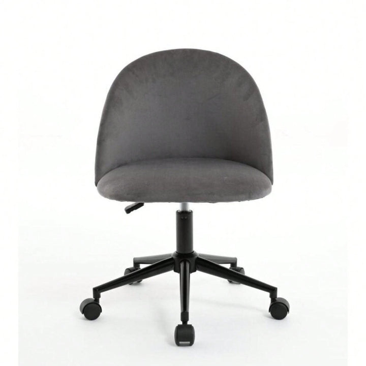 Stylish Velvet Office Chair With Adjustable Height And Ergonomic U-Shaped Design Image 1